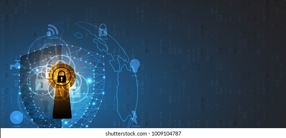 Technology security concept. Modern safety digital background