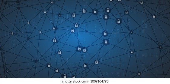 Technology security concept. Modern safety digital background