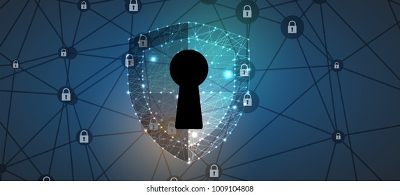 Technology security concept. Modern safety digital background