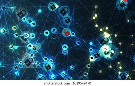 Technology security concept. Modern safety digital background
