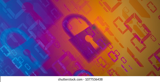 Technology security concept. Modern safety digital background. Protection system