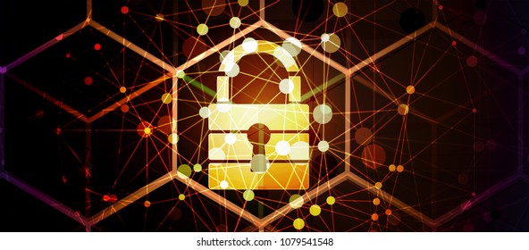 Technology security concept. Modern safety digital background. Protection system