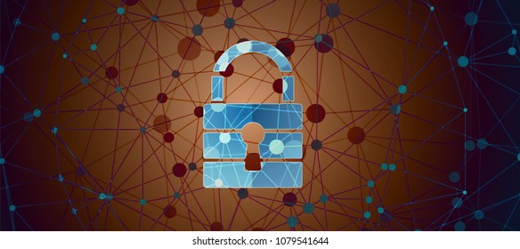 Technology security concept. Modern safety digital background. Protection system