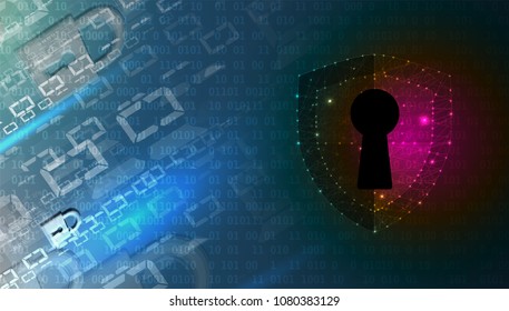 Technology security concept. Modern safety digital background. Protection system