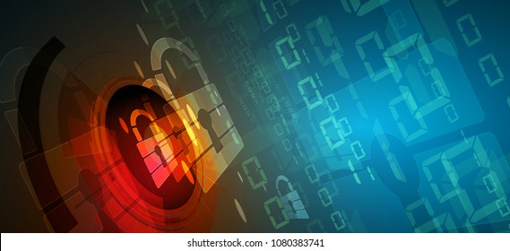 Technology security concept. Modern safety digital background. Protection system