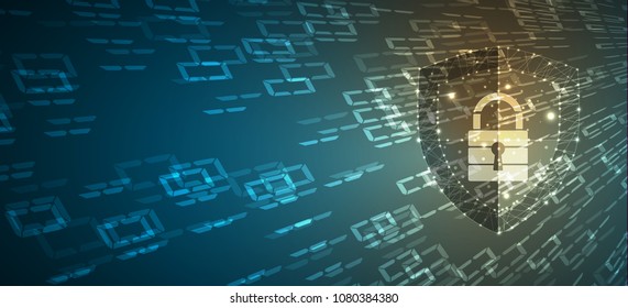 Technology security concept. Modern safety digital background. Protection system