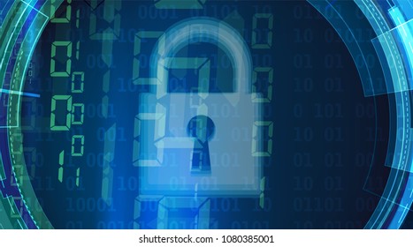 Technology security concept. Modern safety digital background. Protection system
