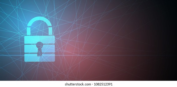 Technology security concept. Modern safety digital background. Protection system