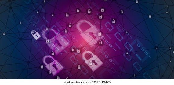 Technology security concept. Modern safety digital background. Protection system