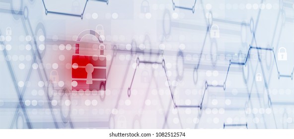 Technology security concept. Modern safety digital background. Protection system