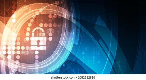 Technology security concept. Modern safety digital background. Protection system