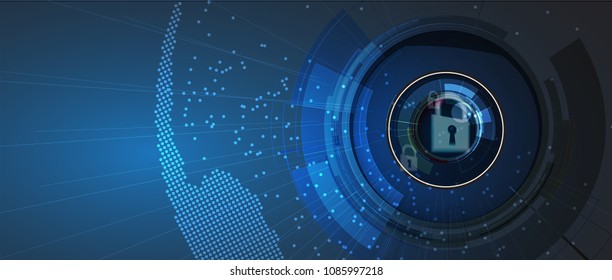 Technology security concept. Modern safety digital background. Protection system