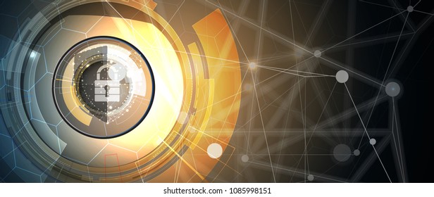 Technology security concept. Modern safety digital background. Protection system