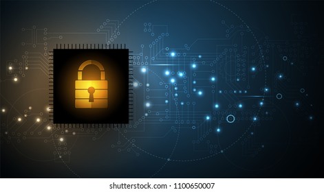 Technology security concept. Modern safety digital background. Protection system