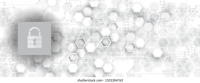 Technology security concept. Modern safety digital background. Protection system