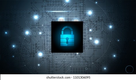Technology security concept. Modern safety digital background. Protection system