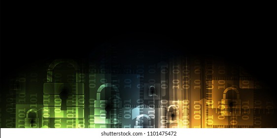 Technology security concept. Modern safety digital background. Protection system