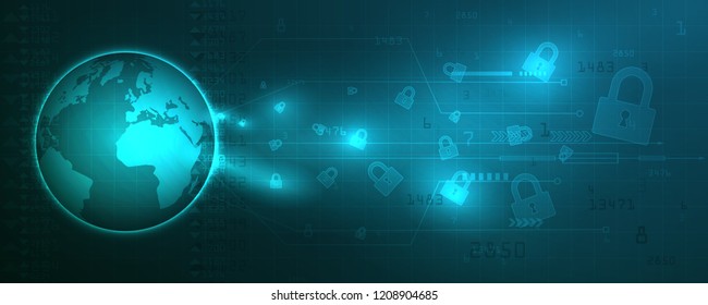 Technology security concept. Modern safety digital background. Protection of personal data. Vector illustration.