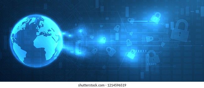 Technology security concept. Modern safety digital background. Protection of personal data. Vector illustration.