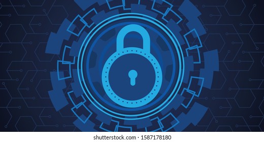 Technology security concept. Modern safety digital background. Protection system