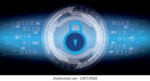Technology security concept. Modern safety digital background. Protection system
