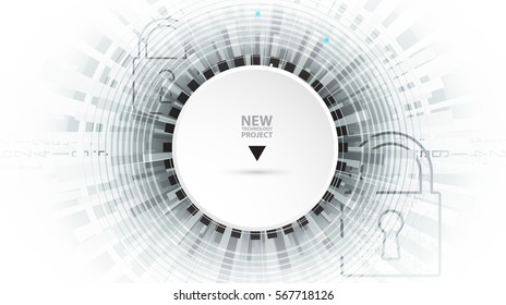 Technology security concept. Modern safety digital background. Protection system