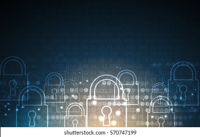 Technology security concept. Modern safety digital background. Protection system