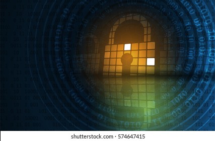 Technology security concept. Modern safety digital background. Protection system