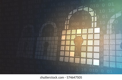 Technology security concept. Modern safety digital background. Protection system