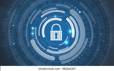 Technology security concept. Modern safety digital background. Protection system