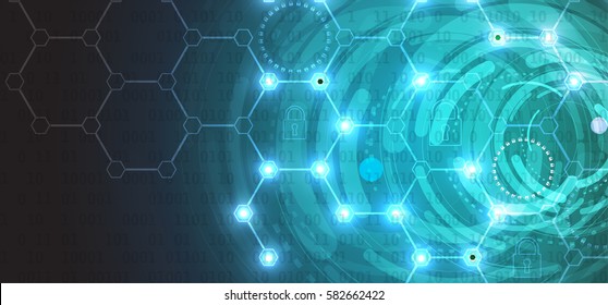Technology security concept. Modern safety digital background. Protection system