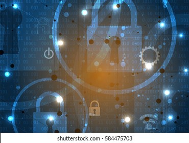 Technology security concept. Modern safety digital background. Protection system