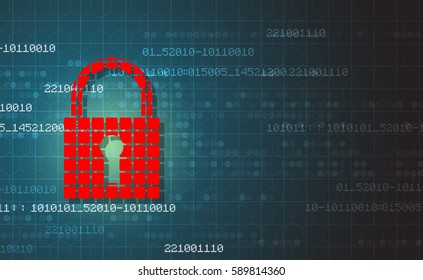 Technology security concept. Modern safety digital background. Protection system
