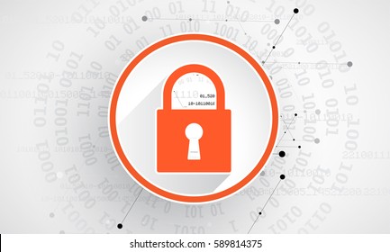 Technology security concept. Modern safety digital background. Protection system