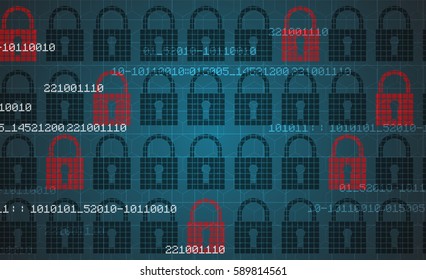 Technology security concept. Modern safety digital background. Protection system