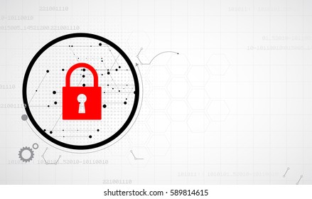 Technology security concept. Modern safety digital background. Protection system