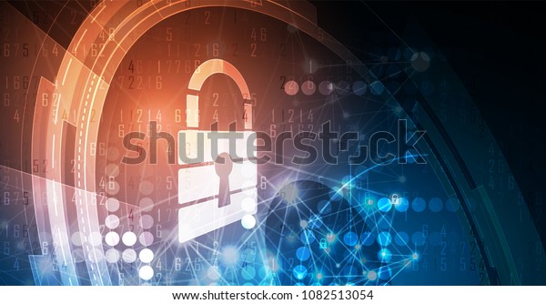 Technology security concept. Modern safety digital\
background. Protection\
system