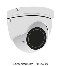 Technology and Security conpept - closed circuit camera vector illustration isolated on white background