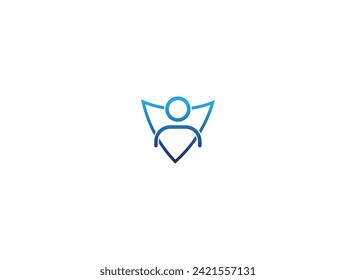 technology security definition man icon and logo