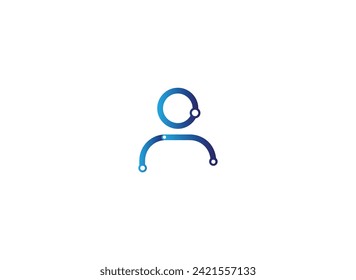 technology security definition man icon and logo