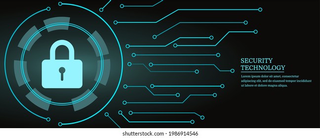Technology security, network and data security protection background design.