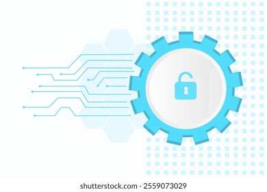 technology security with padlock protection from cyber attack