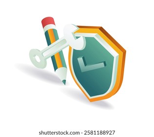 Technology security symbol concept illustration