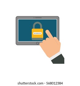 Technology security system icon vector illustration graphic design