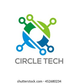 Technology and Security System logo template. Vector stock graphic