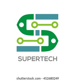 Technology and Security System logo template. Vector stock graphic