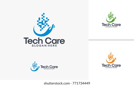 Technology Service logo designs vector, Tech Care logo template