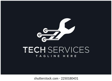 technology service logo with wrench