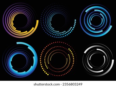 technology set of circles dinamic