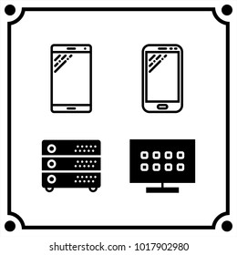 technology set icon vector